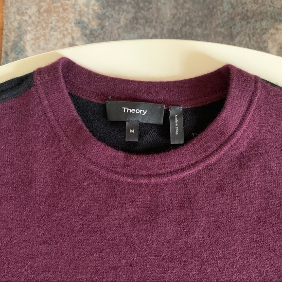 Theory Hilles Cashmere Color block Crewneck Sweater Men’s Size Medium - Picture 7 of 9